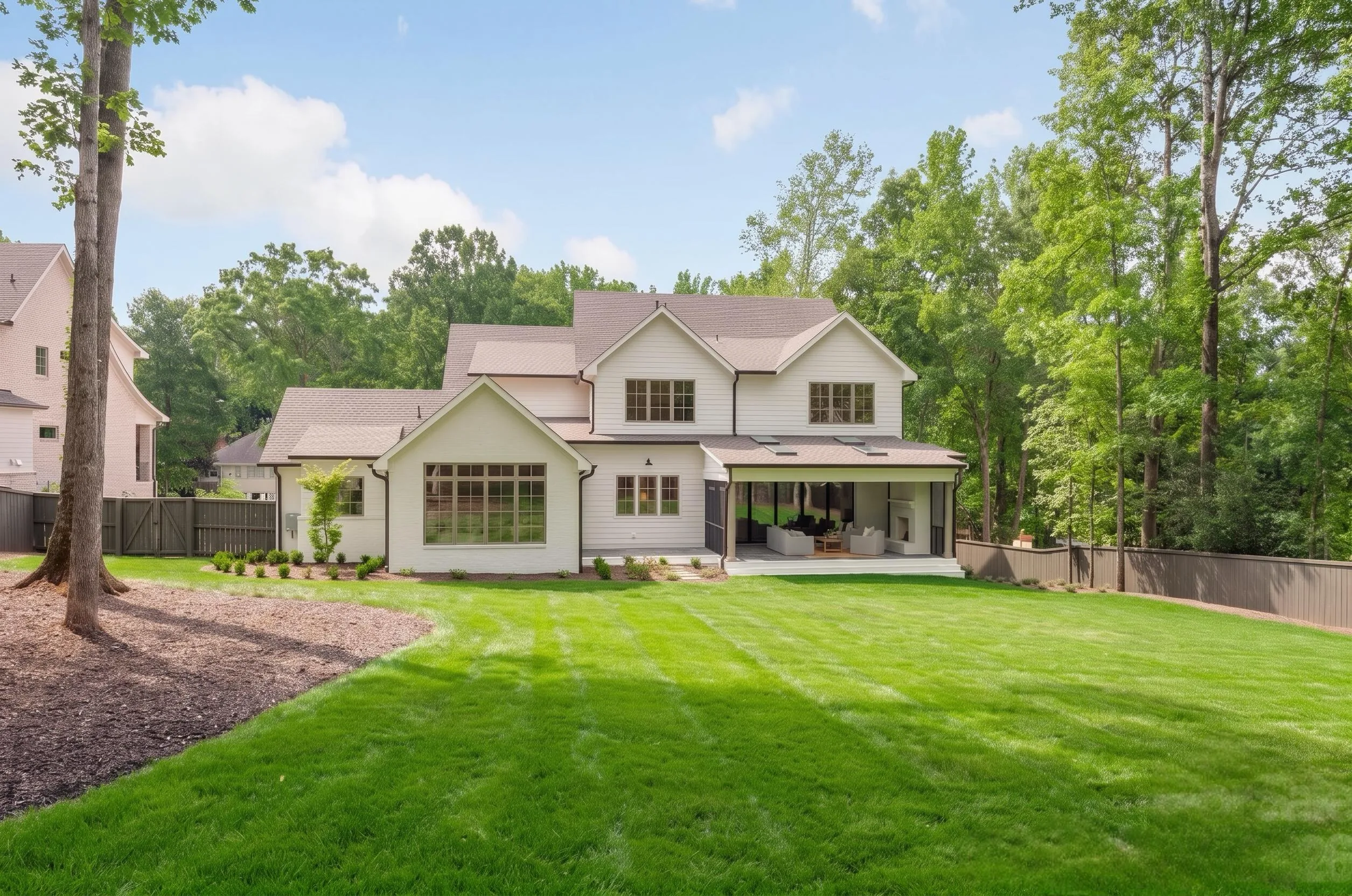 A professionally maintained lawn and home in South Charlotte